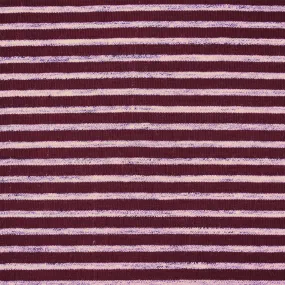 2 3/4 YD PC-Burgundy-Pink-Gray Poly Rayon Stretch Spandex Striped Jersey Knit Fabric