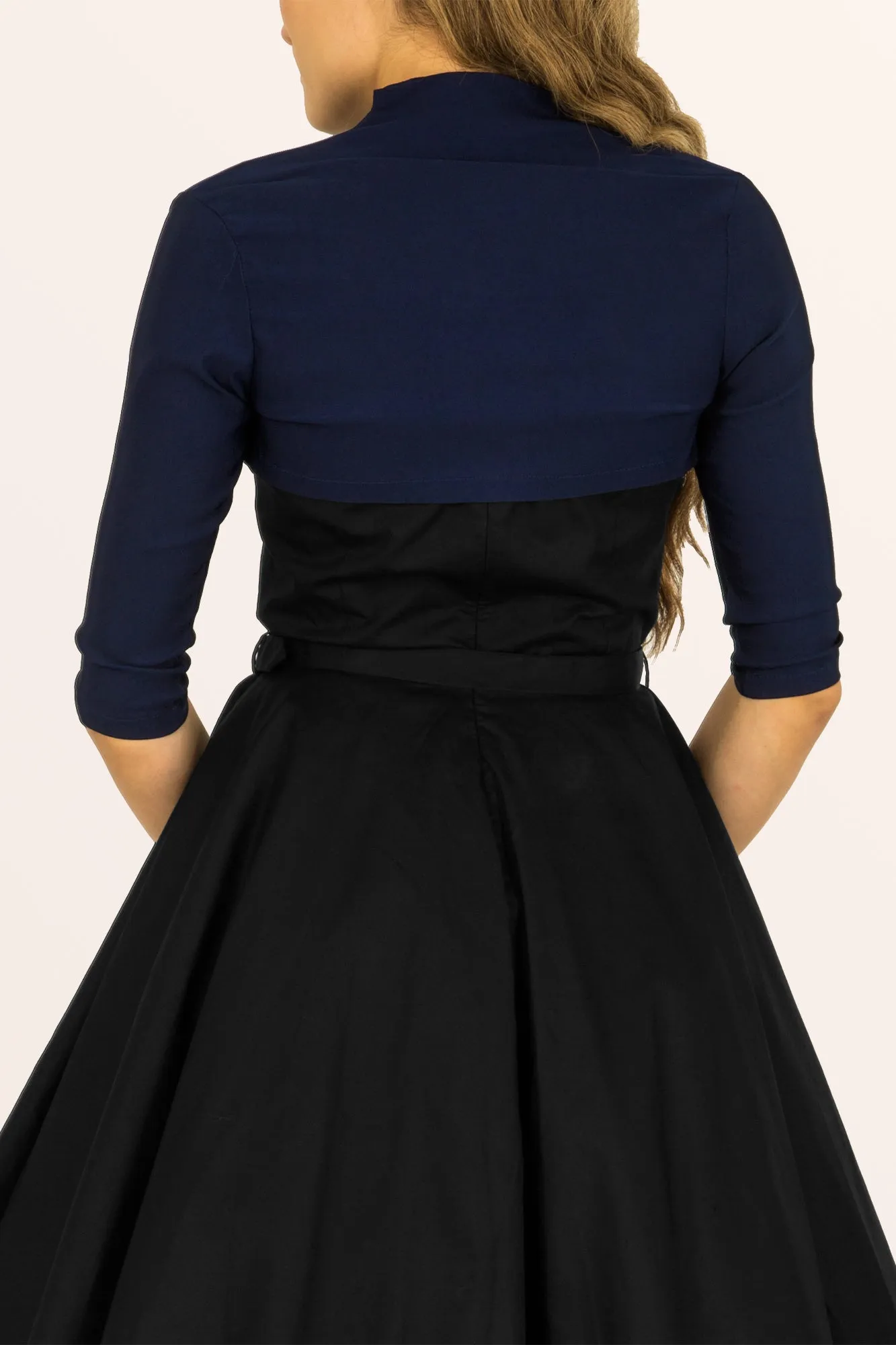 3/4 Sleeve Tailored Bolero - Midnight Blue