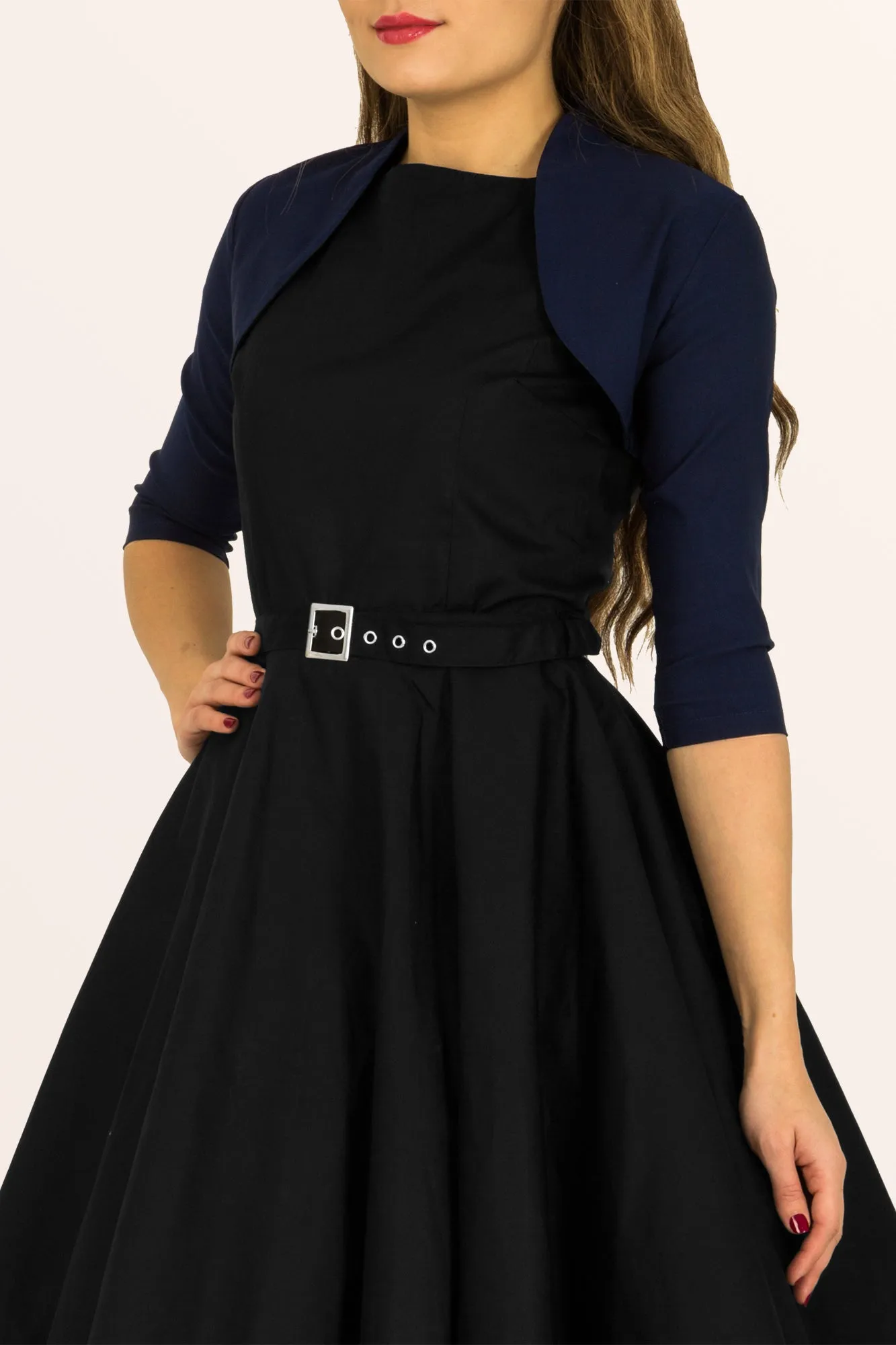 3/4 Sleeve Tailored Bolero - Midnight Blue