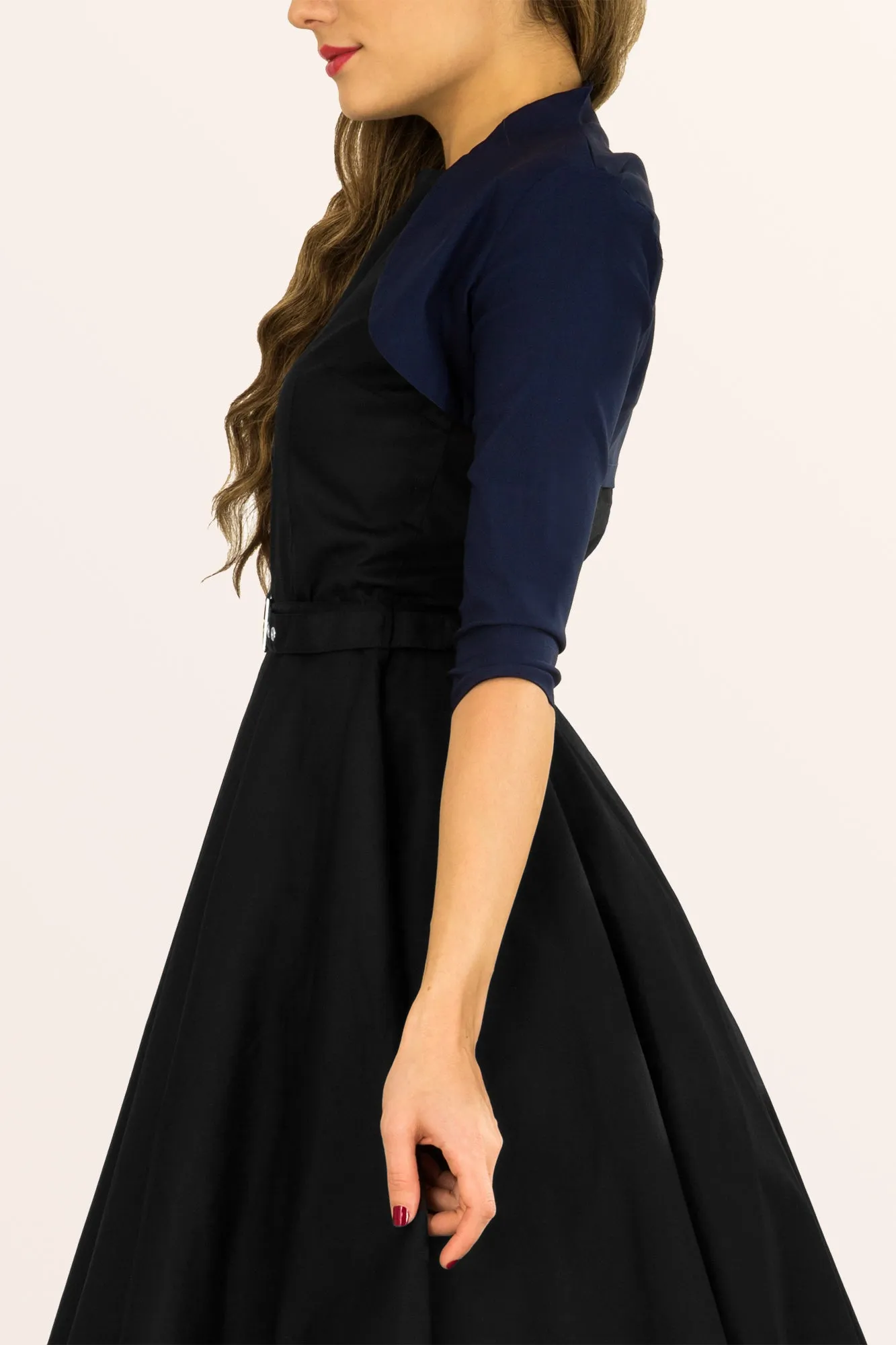 3/4 Sleeve Tailored Bolero - Midnight Blue