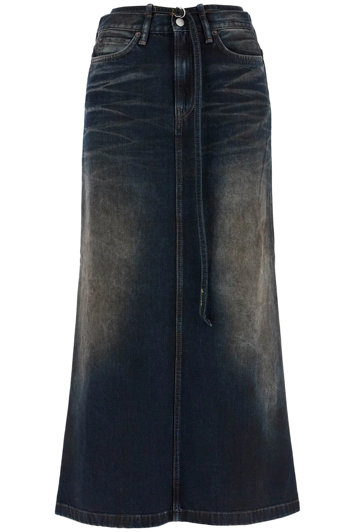 ACNE STUDIOS Maxi Gonna In Denim Con Cinturino In Vita