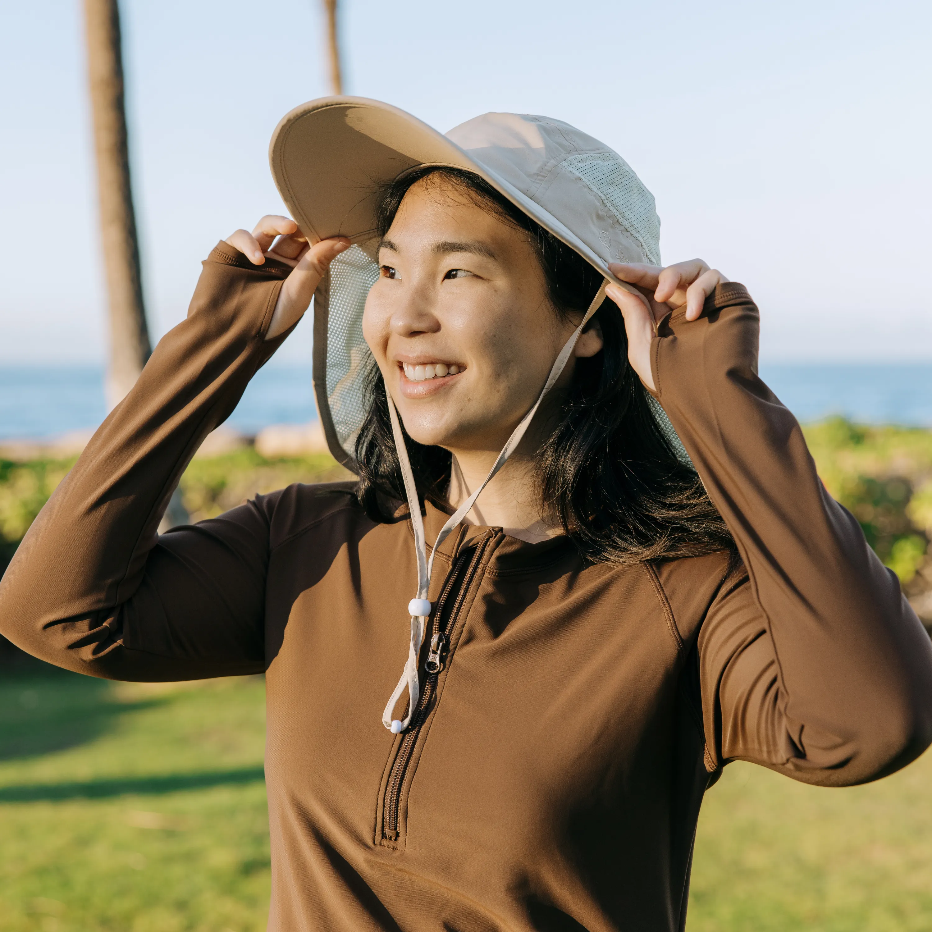 Adult Wide Brim   Flap Neck Sun Protective Adventure Hat | Beige