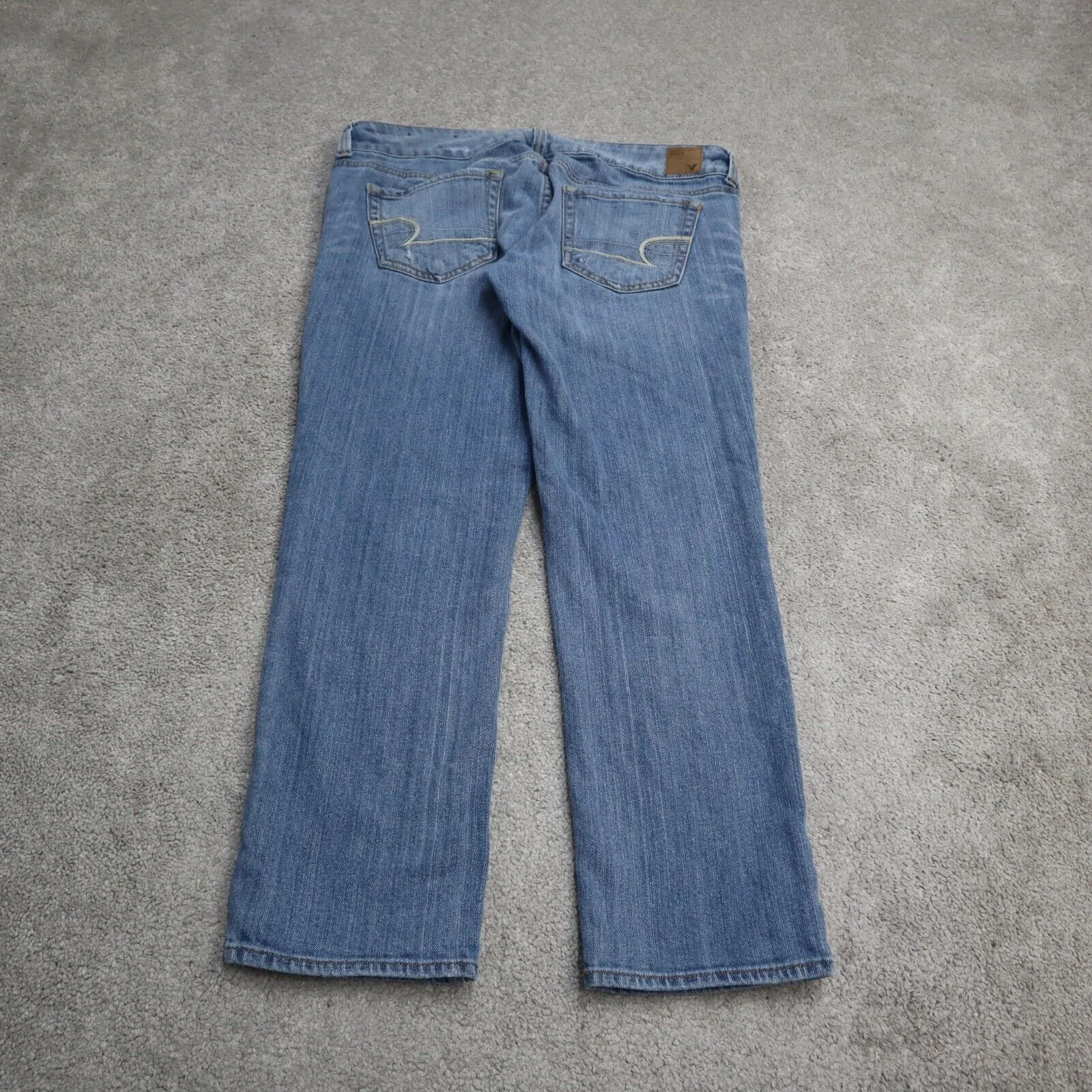 American Eagle Womens Jeans Slim Straight Leg Low Rise Stretch Light Blue Size 6