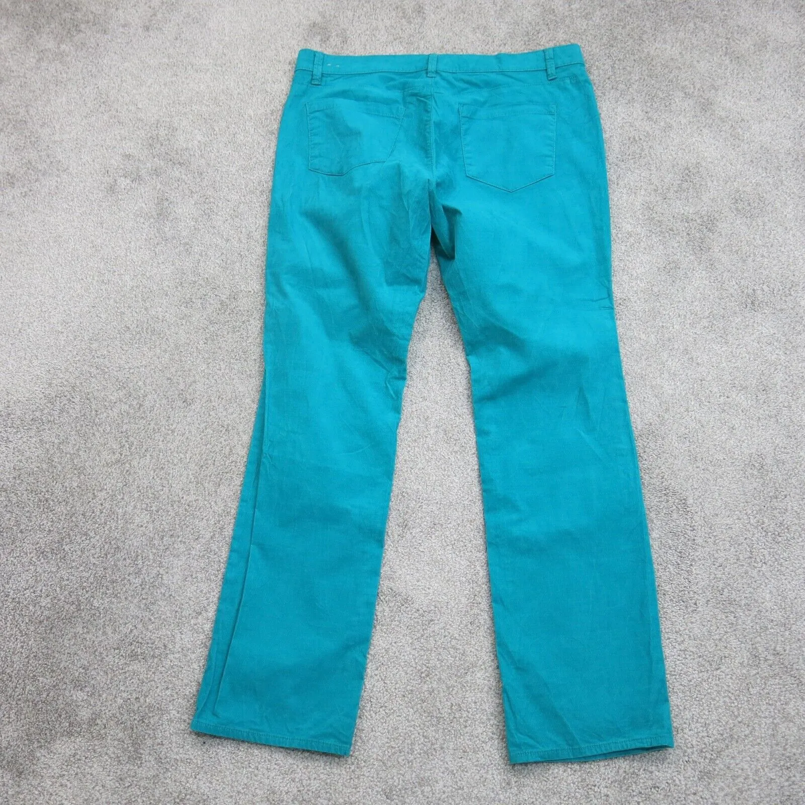 ANN Taylor Womens Jeans 100% Cotton Mid Rise Stretch Pockets Sea Green Size 14