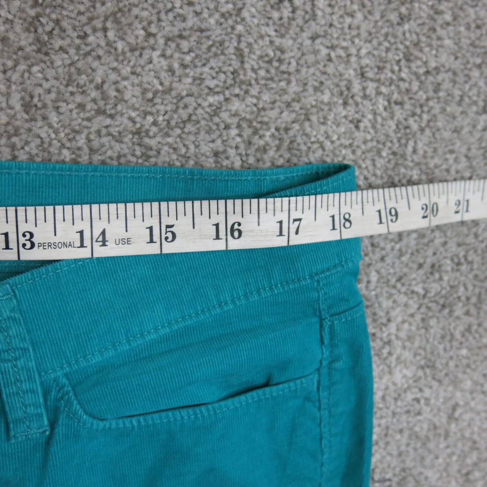 ANN Taylor Womens Jeans 100% Cotton Mid Rise Stretch Pockets Sea Green Size 14