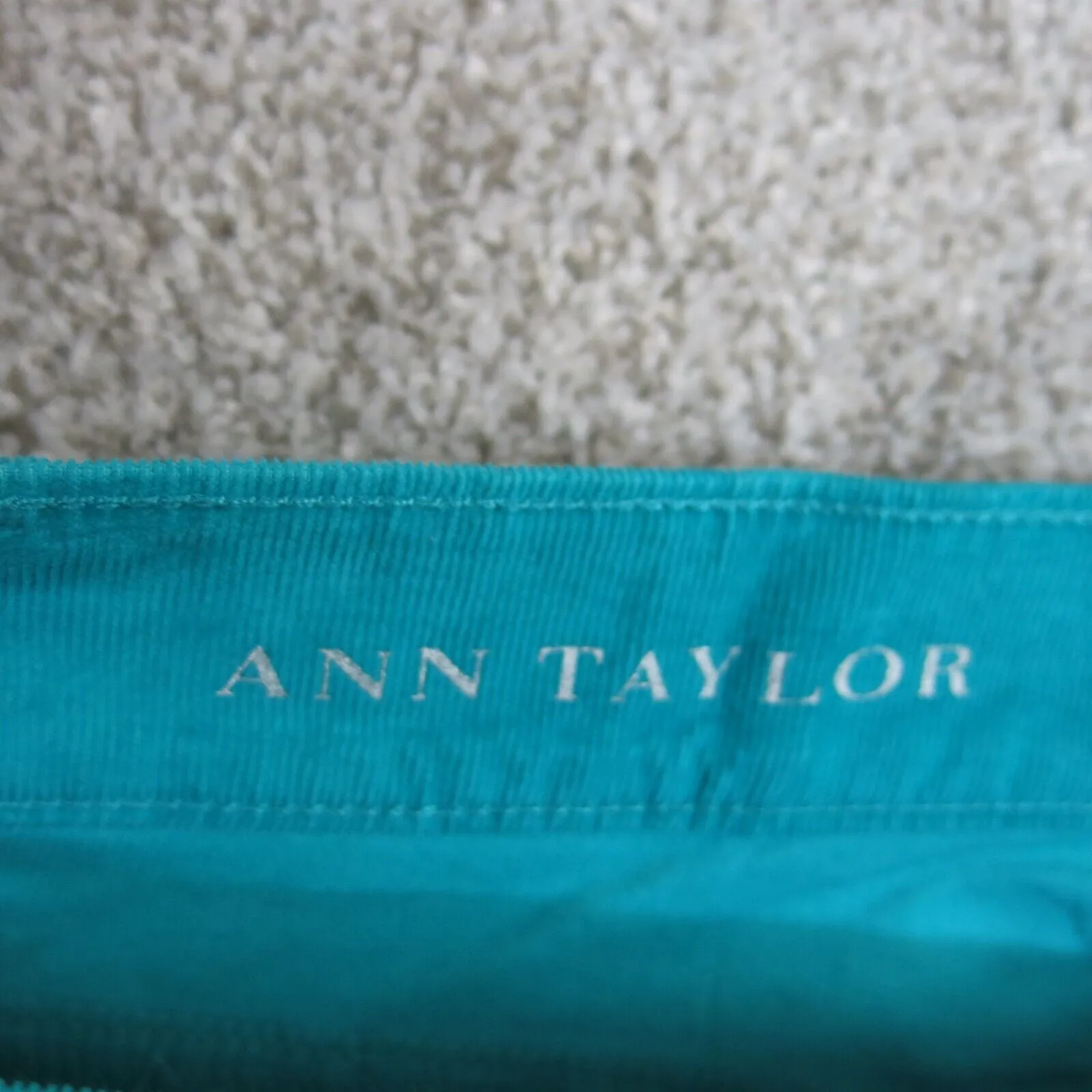 ANN Taylor Womens Jeans 100% Cotton Mid Rise Stretch Pockets Sea Green Size 14