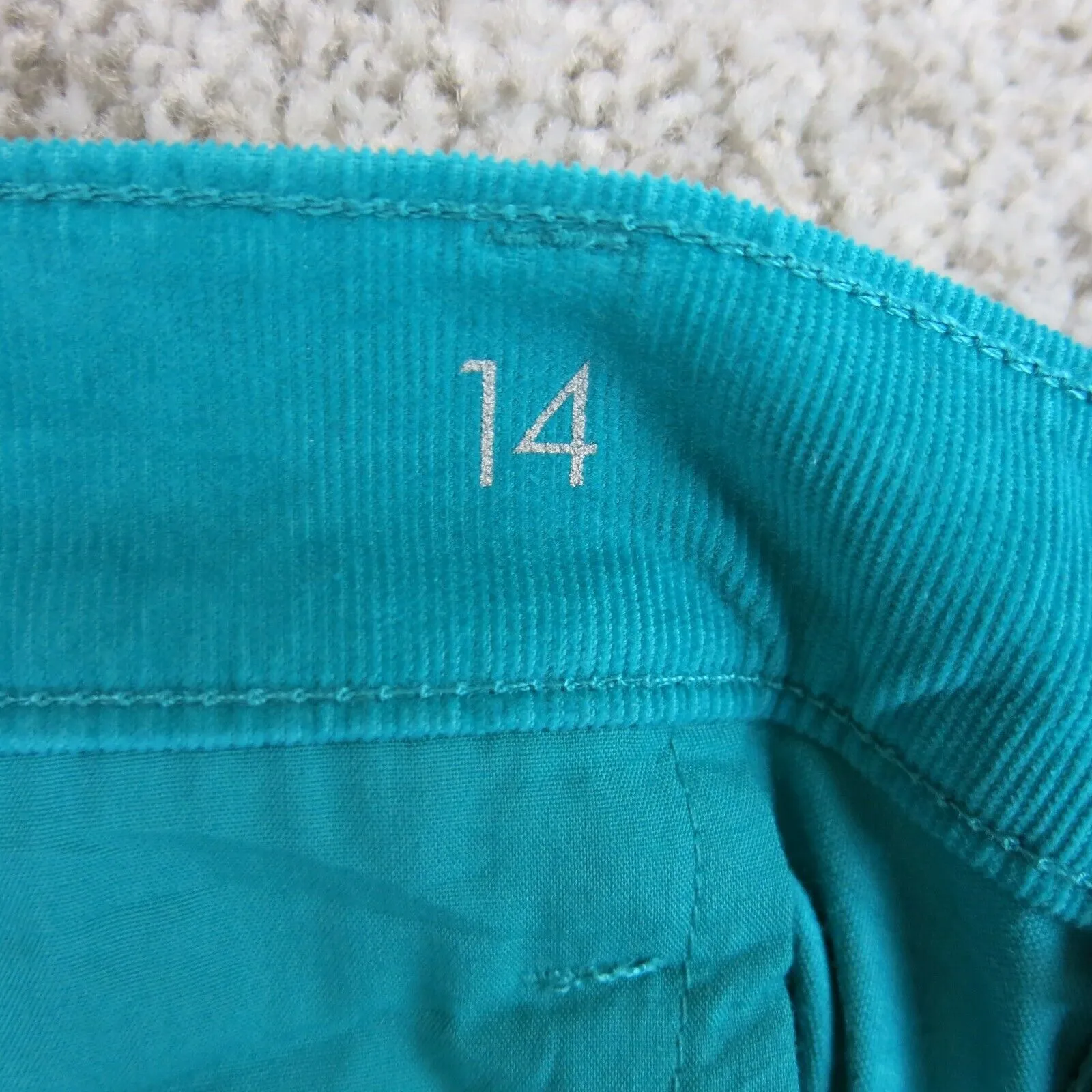 ANN Taylor Womens Jeans 100% Cotton Mid Rise Stretch Pockets Sea Green Size 14