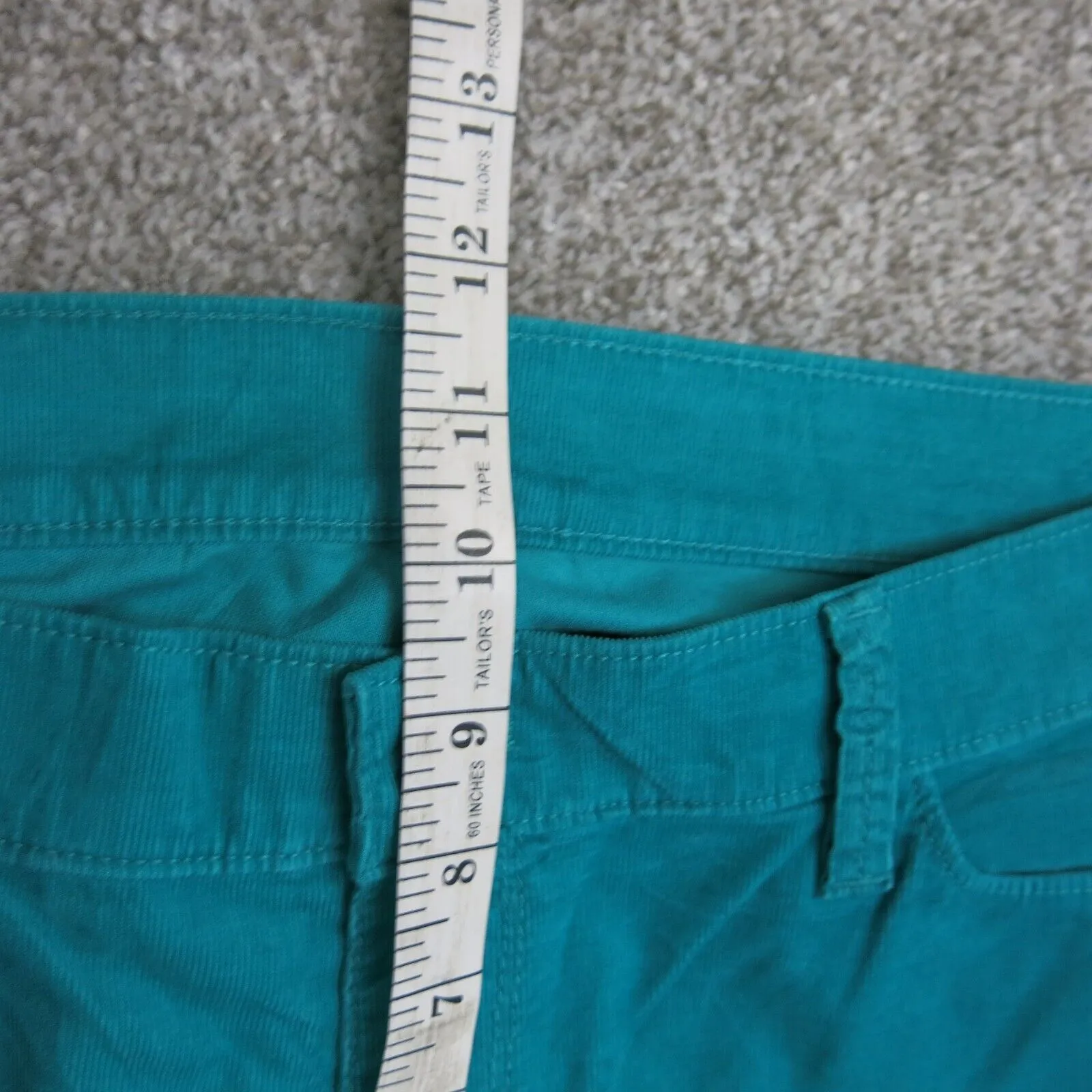 ANN Taylor Womens Jeans 100% Cotton Mid Rise Stretch Pockets Sea Green Size 14