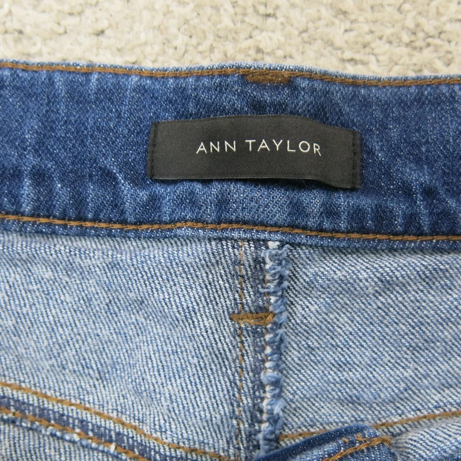 Ann Taylor Womens Jeans Straight Leg Denim Stretch Pockets Blue Size W34