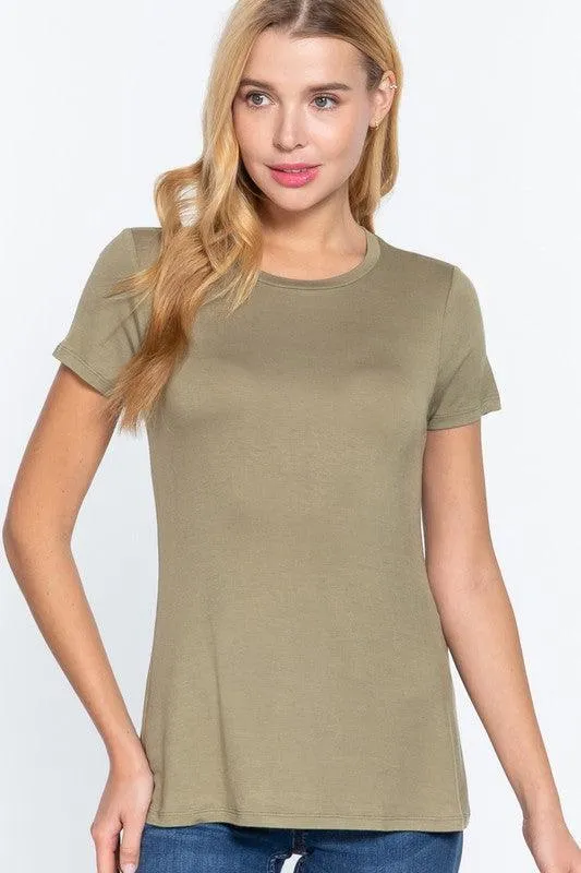 Basic Short Sleeve Crew Neck Shirt