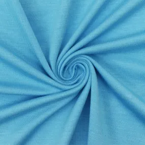 Blue Solid Stretch Spandex Rayon Modal Jersey Knit Fabric