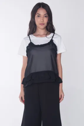 Boxy Tee With Ruffles