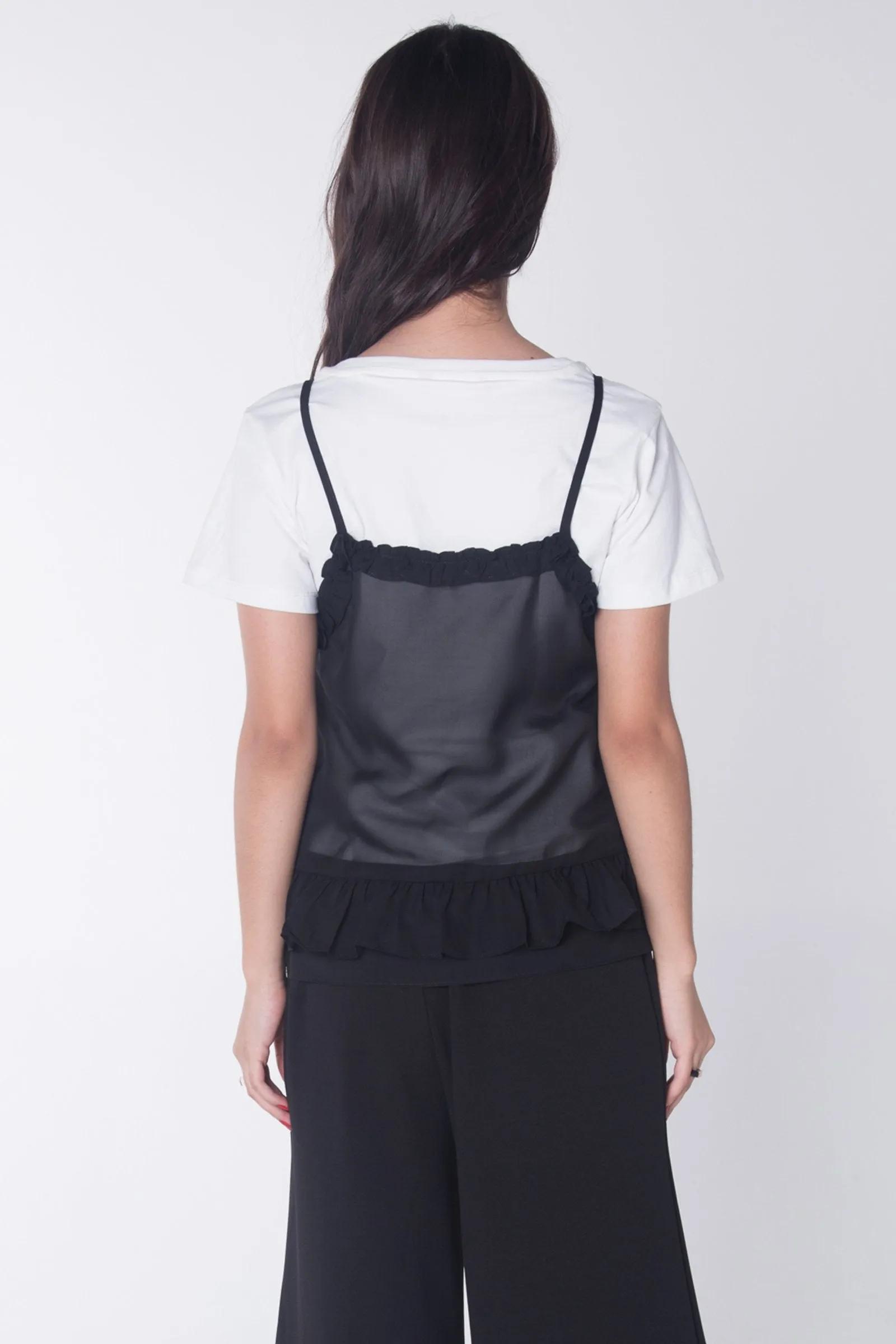 Boxy Tee With Ruffles