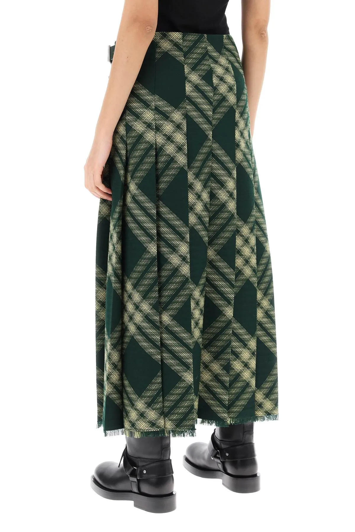 Burberry Maxi Kilt With Check Pattern