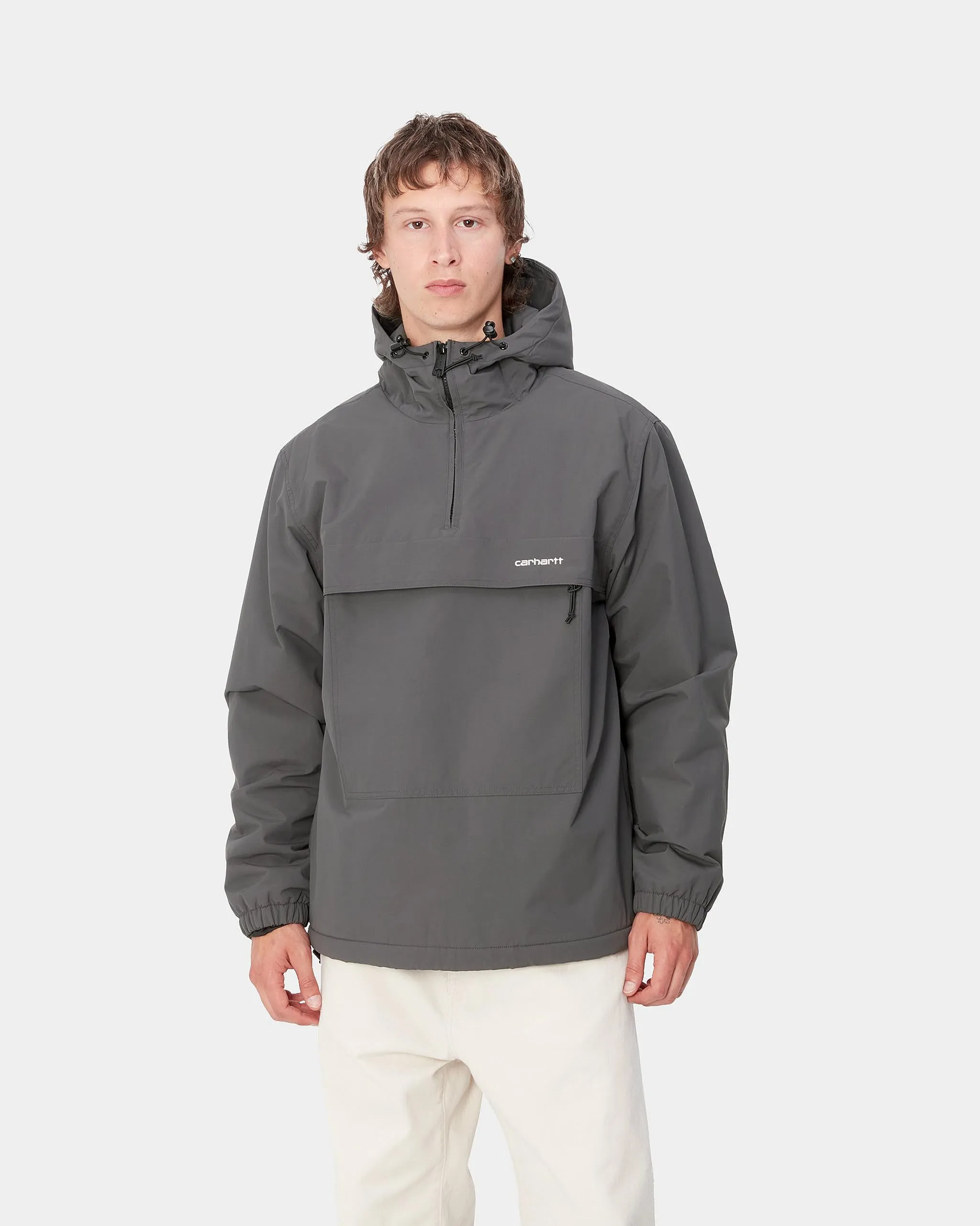 Carhartt WIP Windbreaker Pullover - Graphite / White