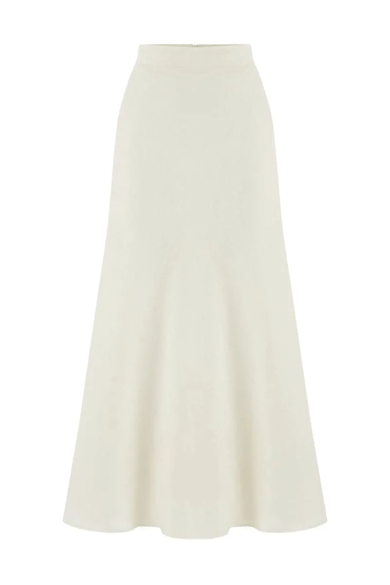 CLARA ECRU LINEN BANDEAU MAXI SKIRT