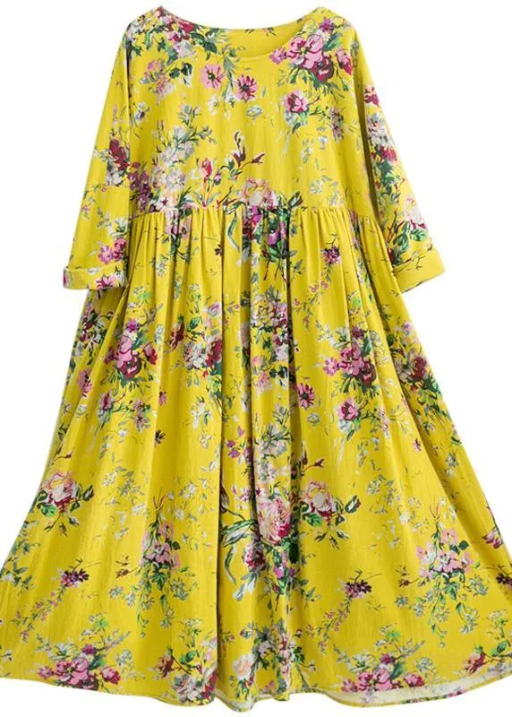 Classy O Neck Cinched Dresses Work Outfits Yellow Long Dress