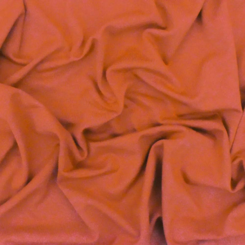 Clay Orange Solid Stretch Rayon Jersey Knit Fabric