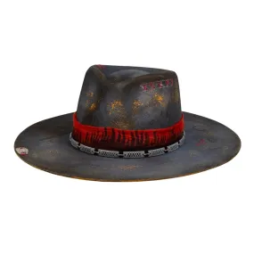 Crimson - Vintage Handcrafted Burned Distressed Fedora Hat