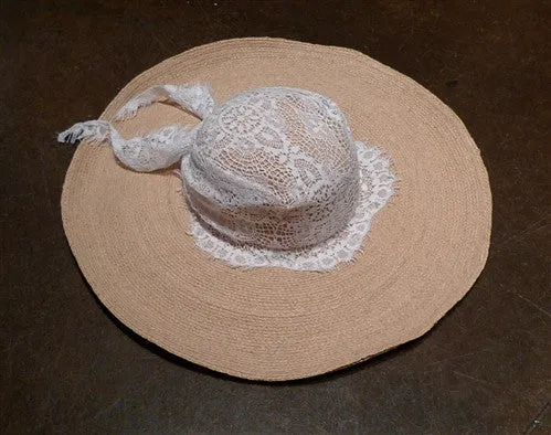 FloraBella Braided Raffia Lace Marthe Hat