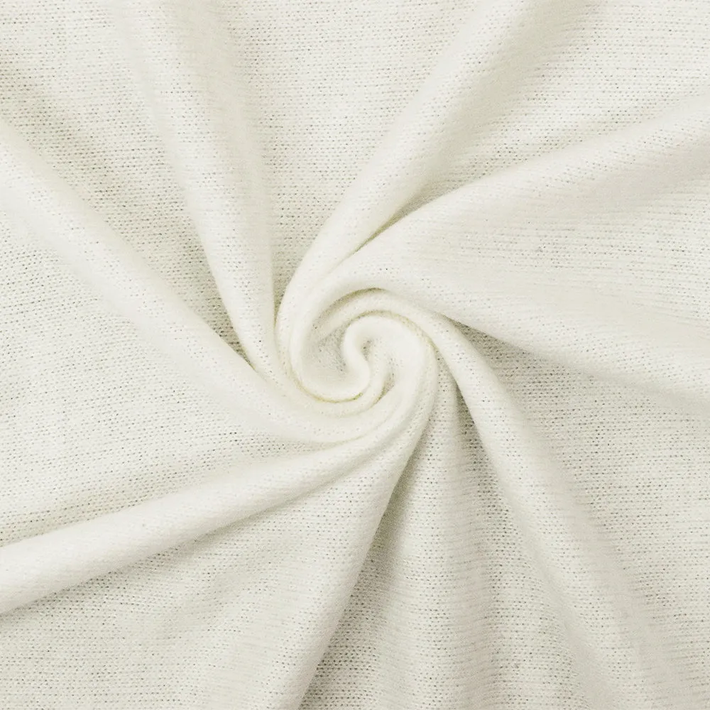 Flour Ivory Solid Stretch Jersey Knit Fabric