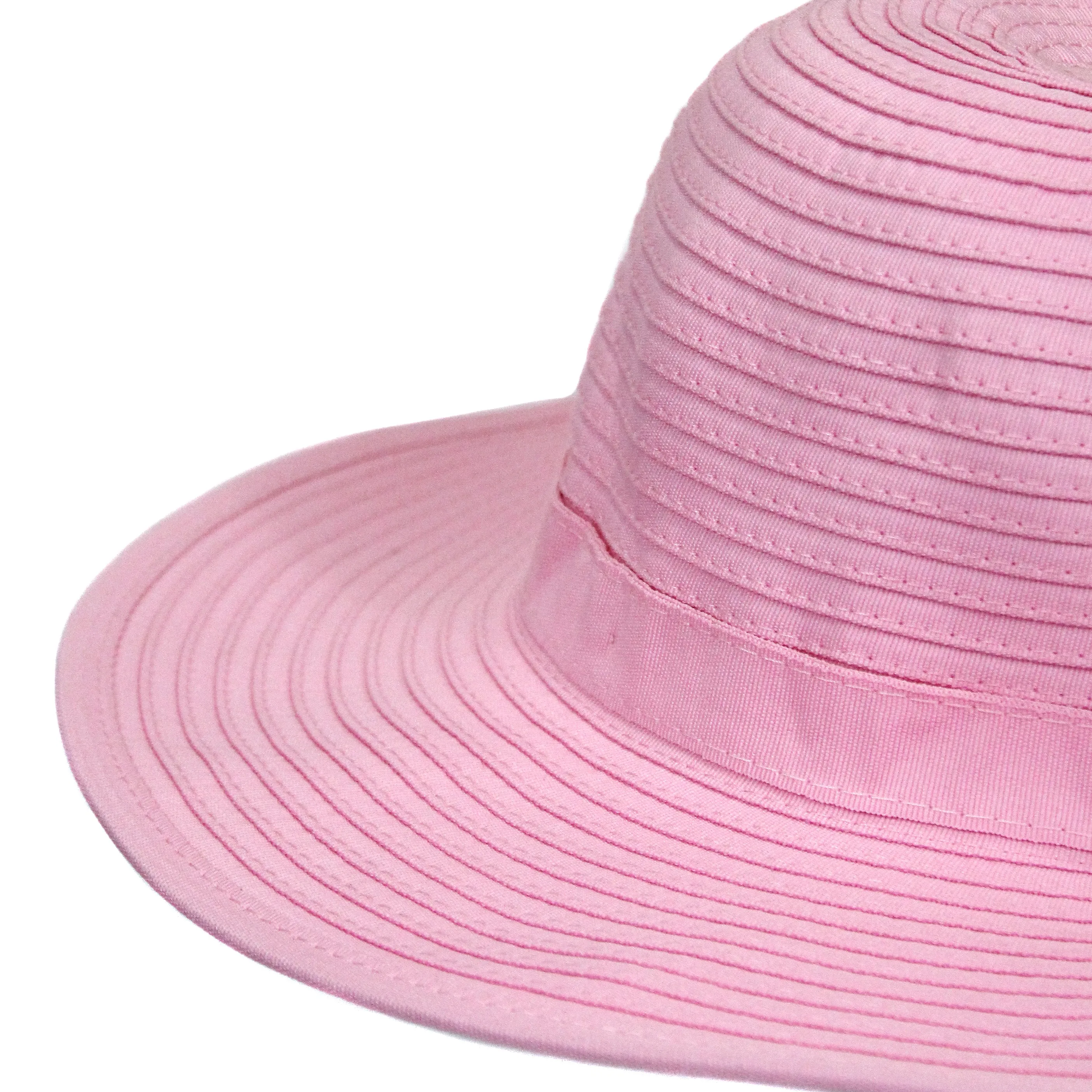 Girls Wide Brim Sun Hat - Pink