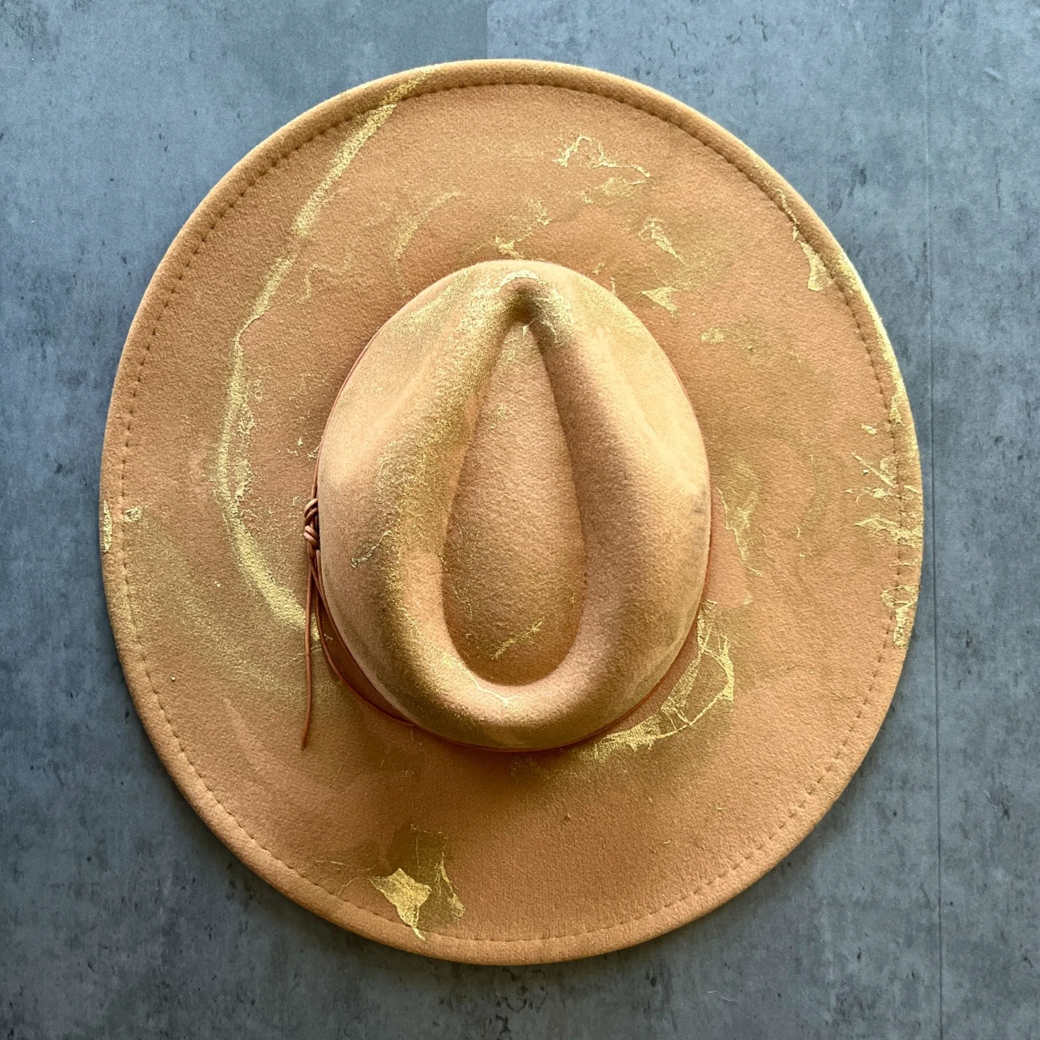 Gold Marbled Wide Brim Rancher Hat