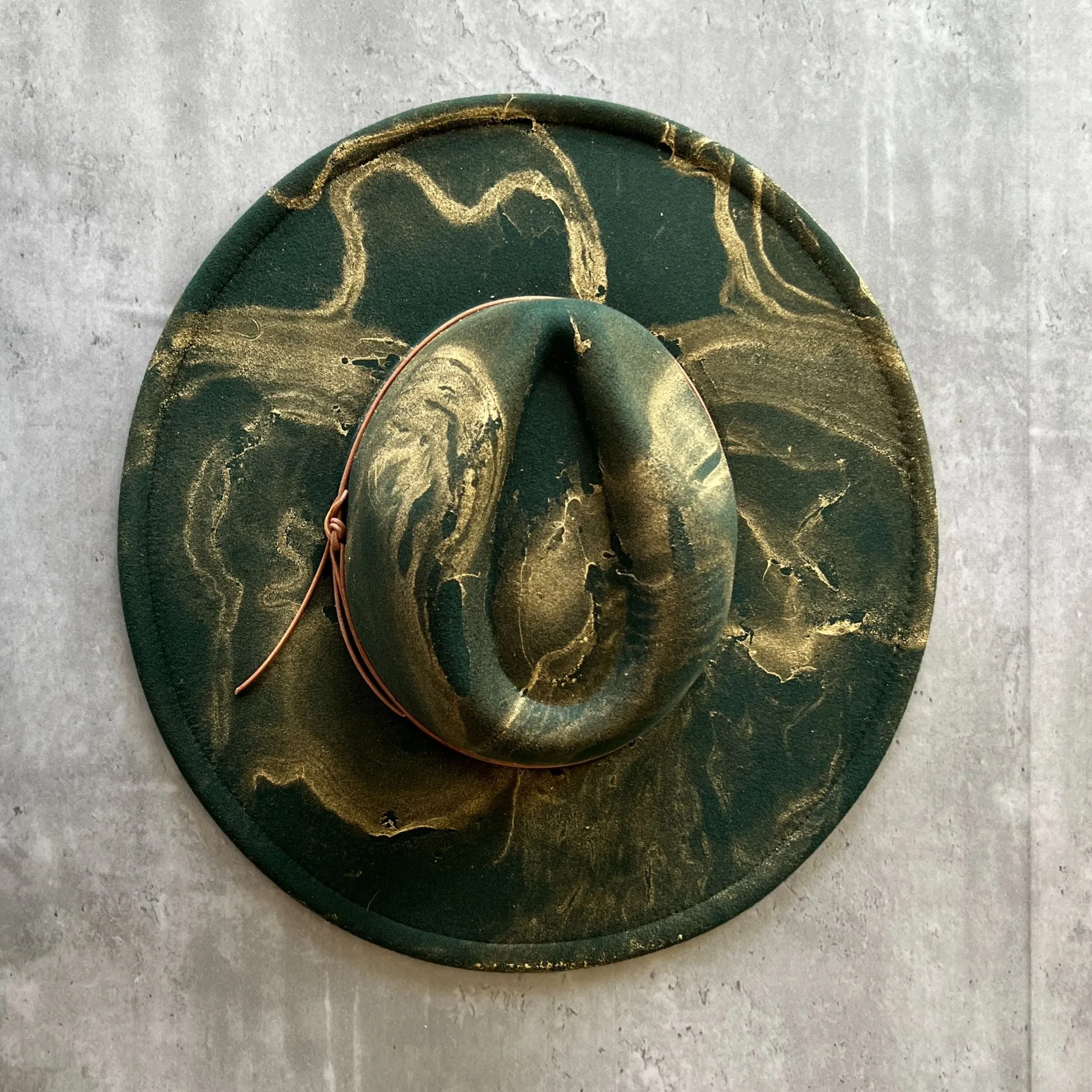 Gold Marbled Wide Brim Rancher Hat