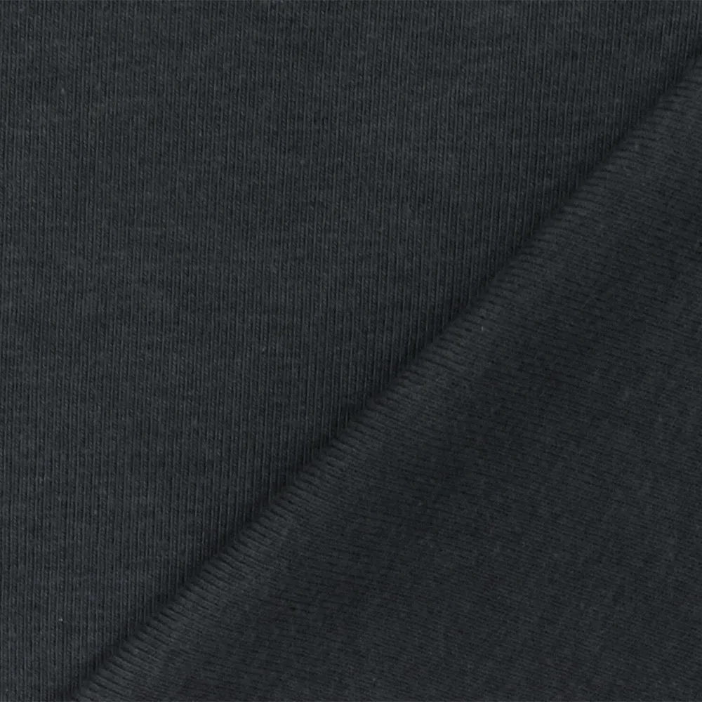 Gray Organic Cotton Poly Stretch Spandex 1x1 Rib Knit Fabric