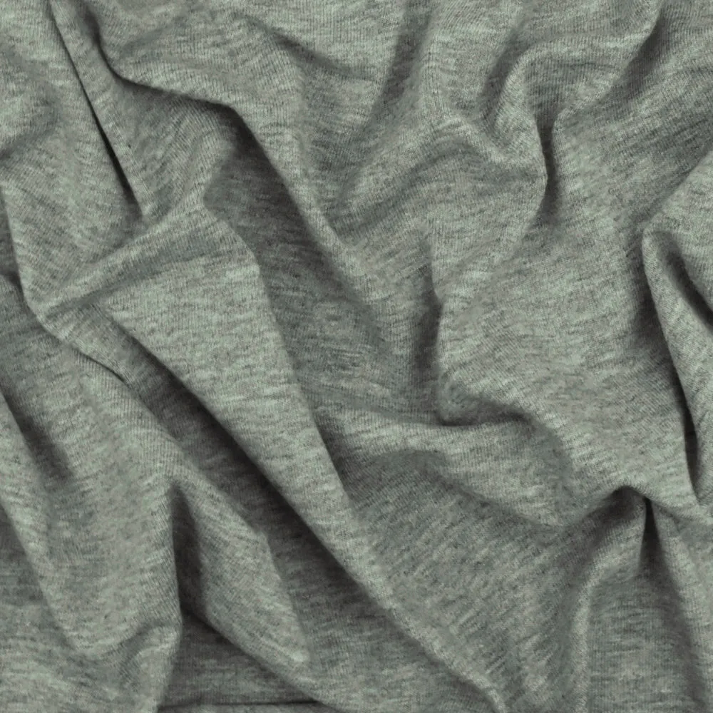 Heather Gray Stretch Cotton Jersey Knit Fabric