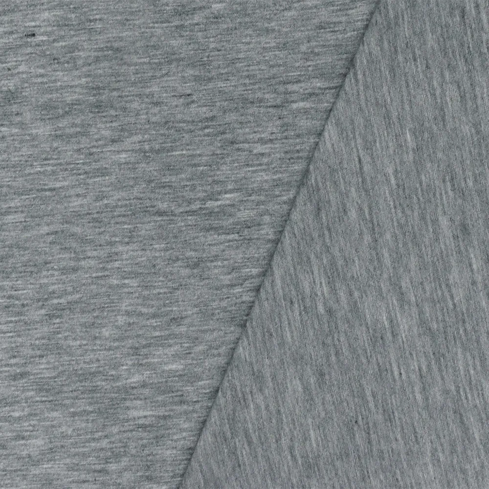 Heather Stone Gray Stretch Polyester Jersey Knit Fabric