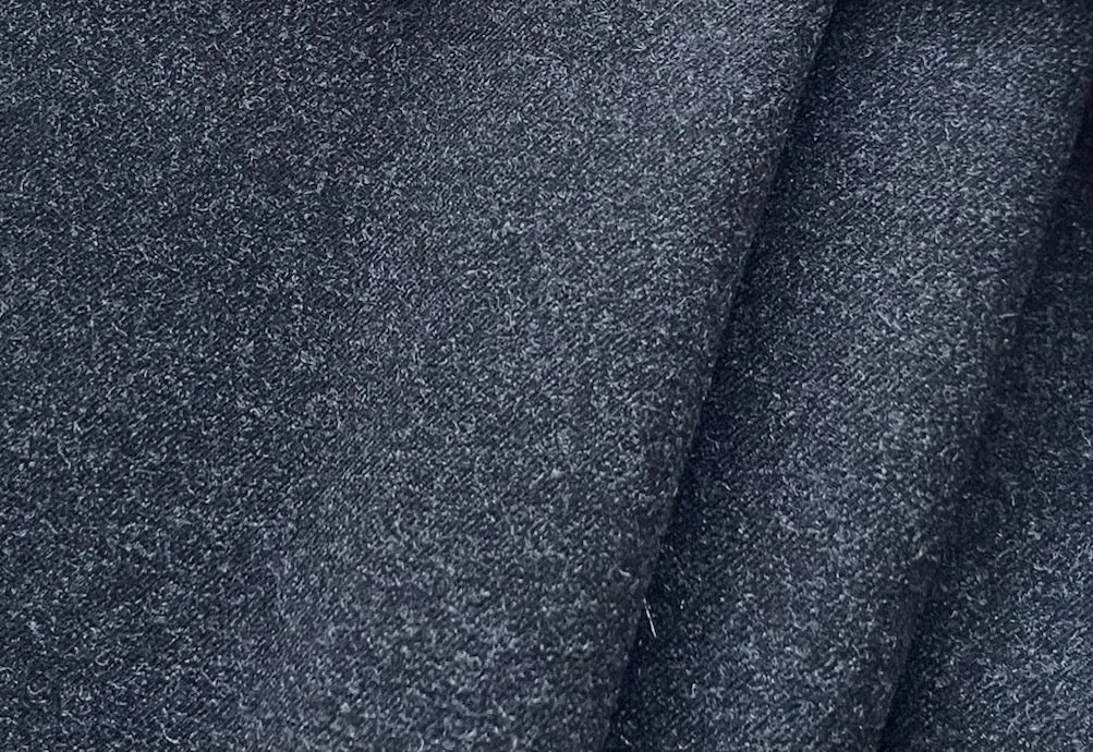 Heathered Storm Cloud Grey Stretch Polyester Suiting