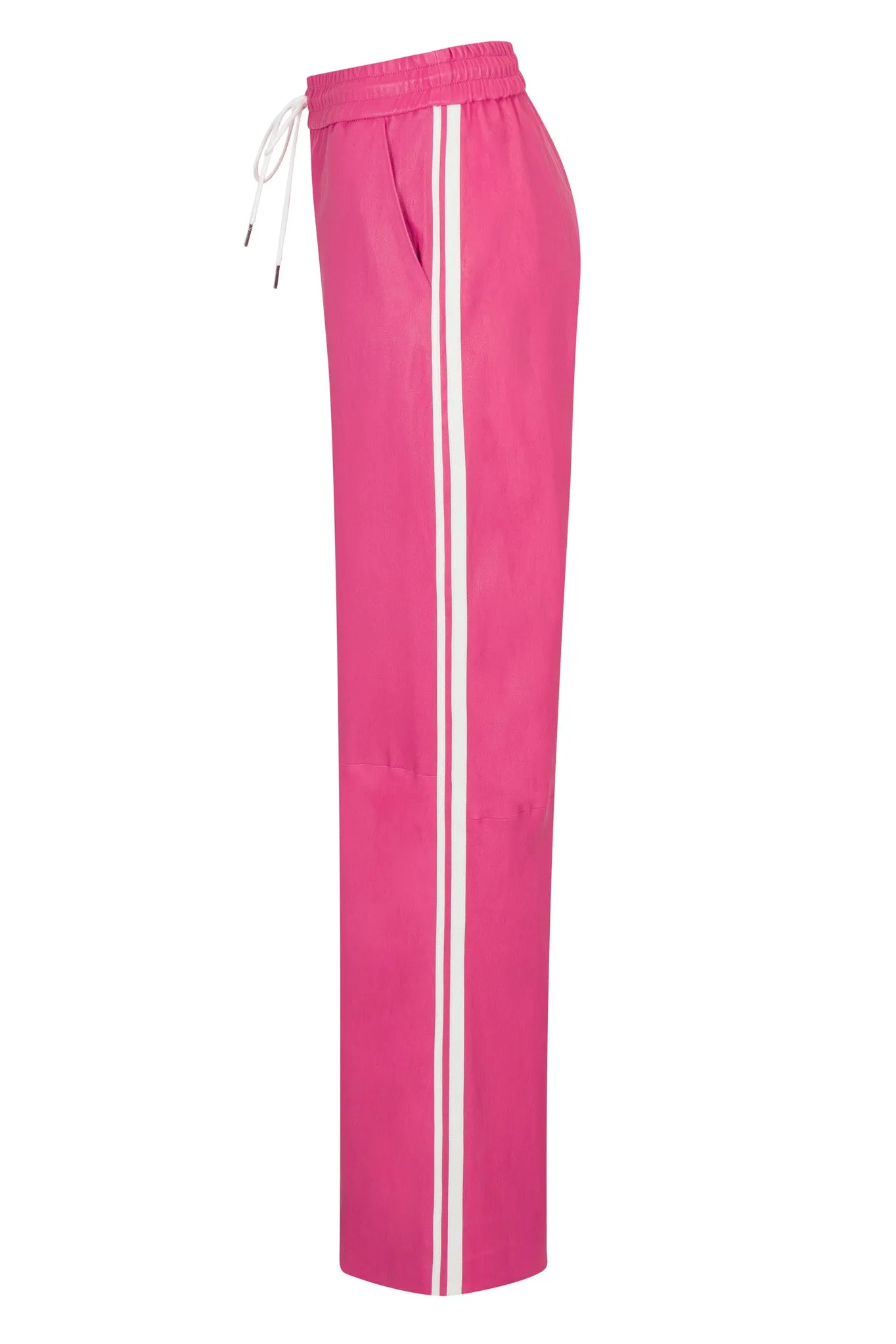 Hot Pink Leather Baggy Athletic Pants