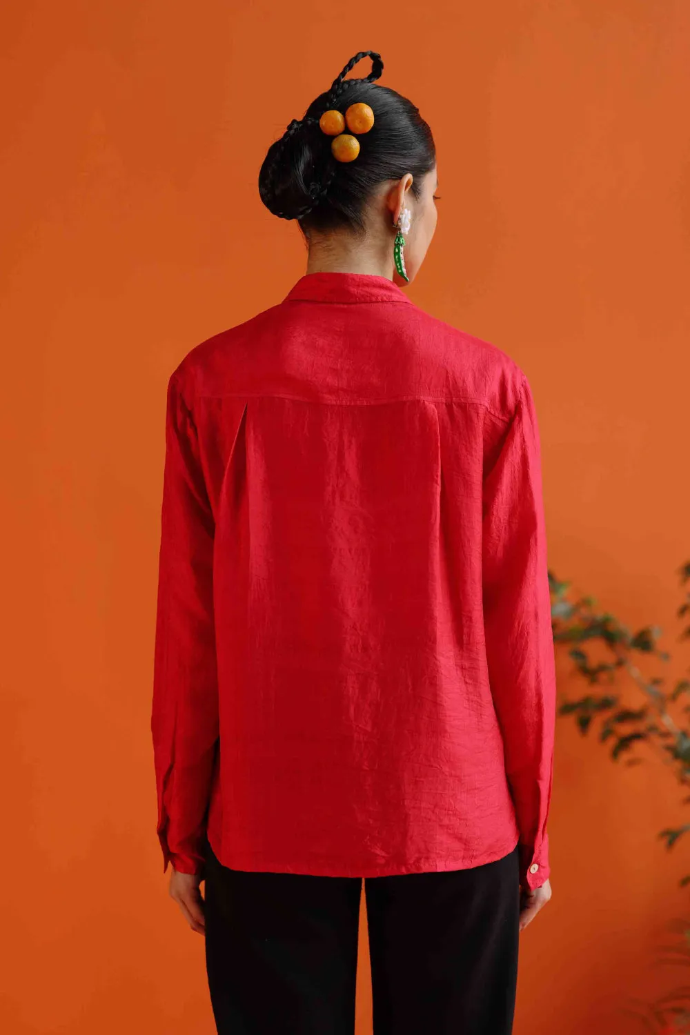 Iris - red boxy fit shirt