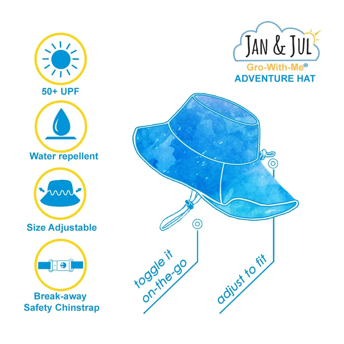 Jan & Jul Gro-with-me Aqua Dry Adventure Hat - Light Pink