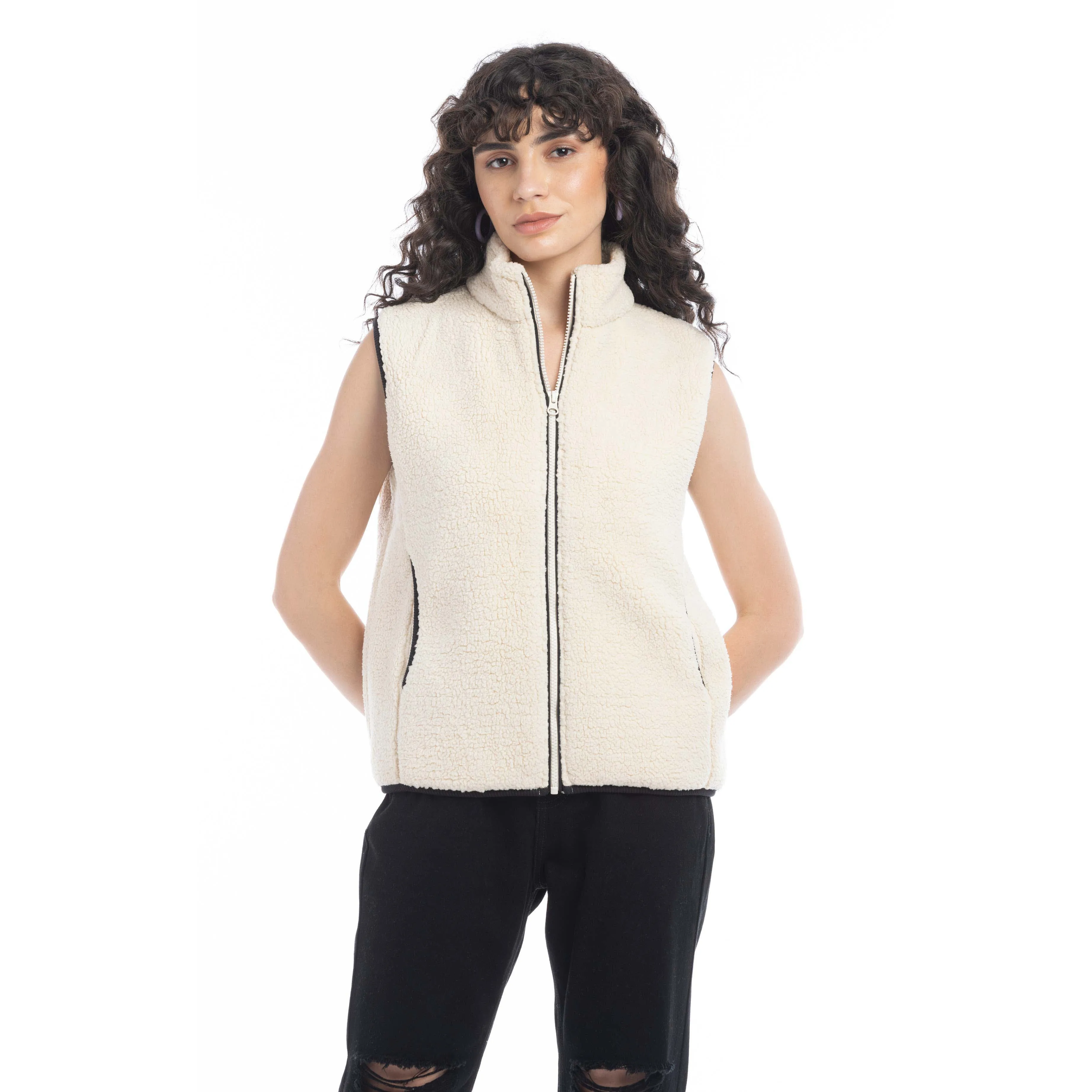 Jazlyn Zippered Fleece Jacket Vest