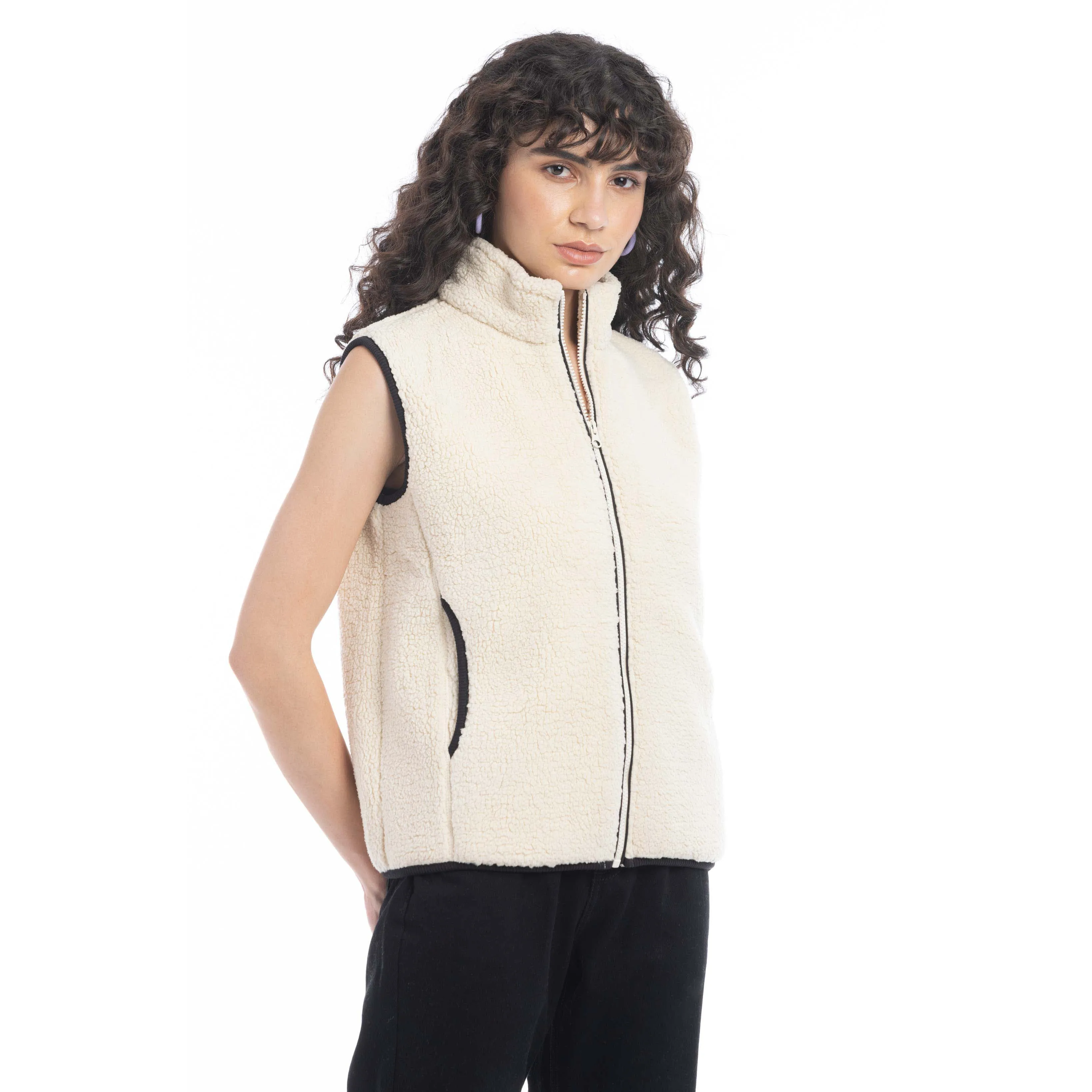 Jazlyn Zippered Fleece Jacket Vest