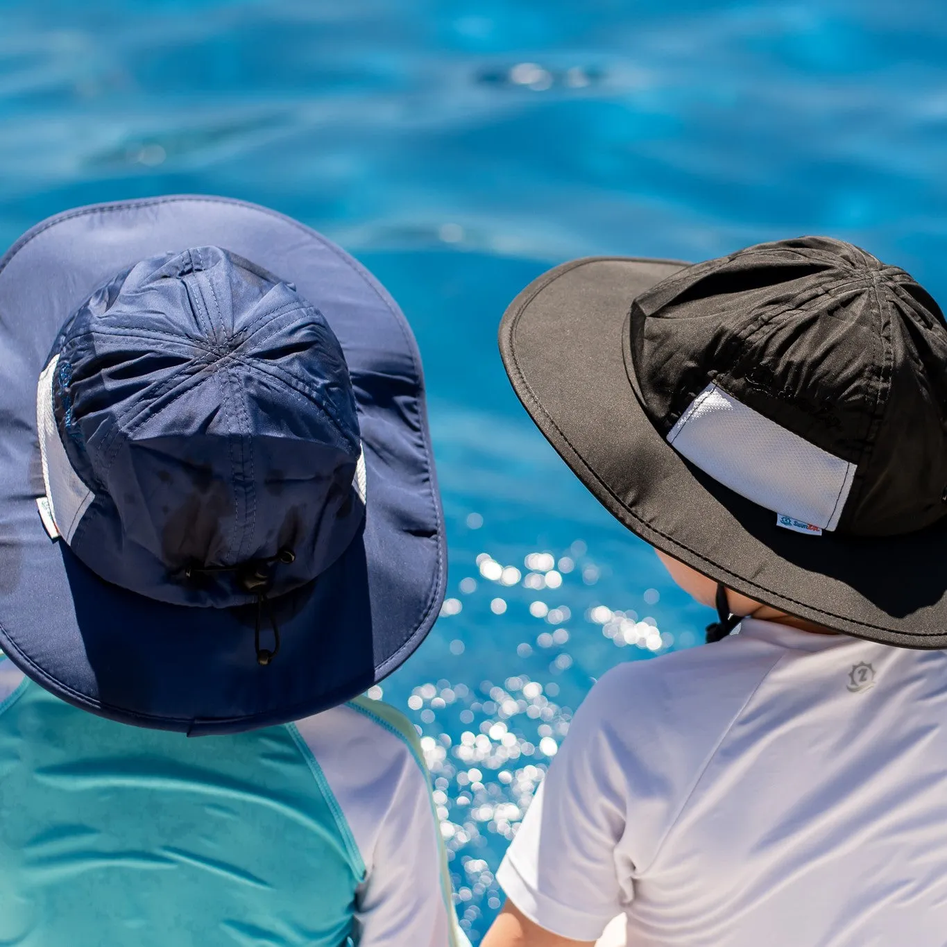 Kids Wide Brim Sun Hat "Fun Sun Day Play Hat" - Navy