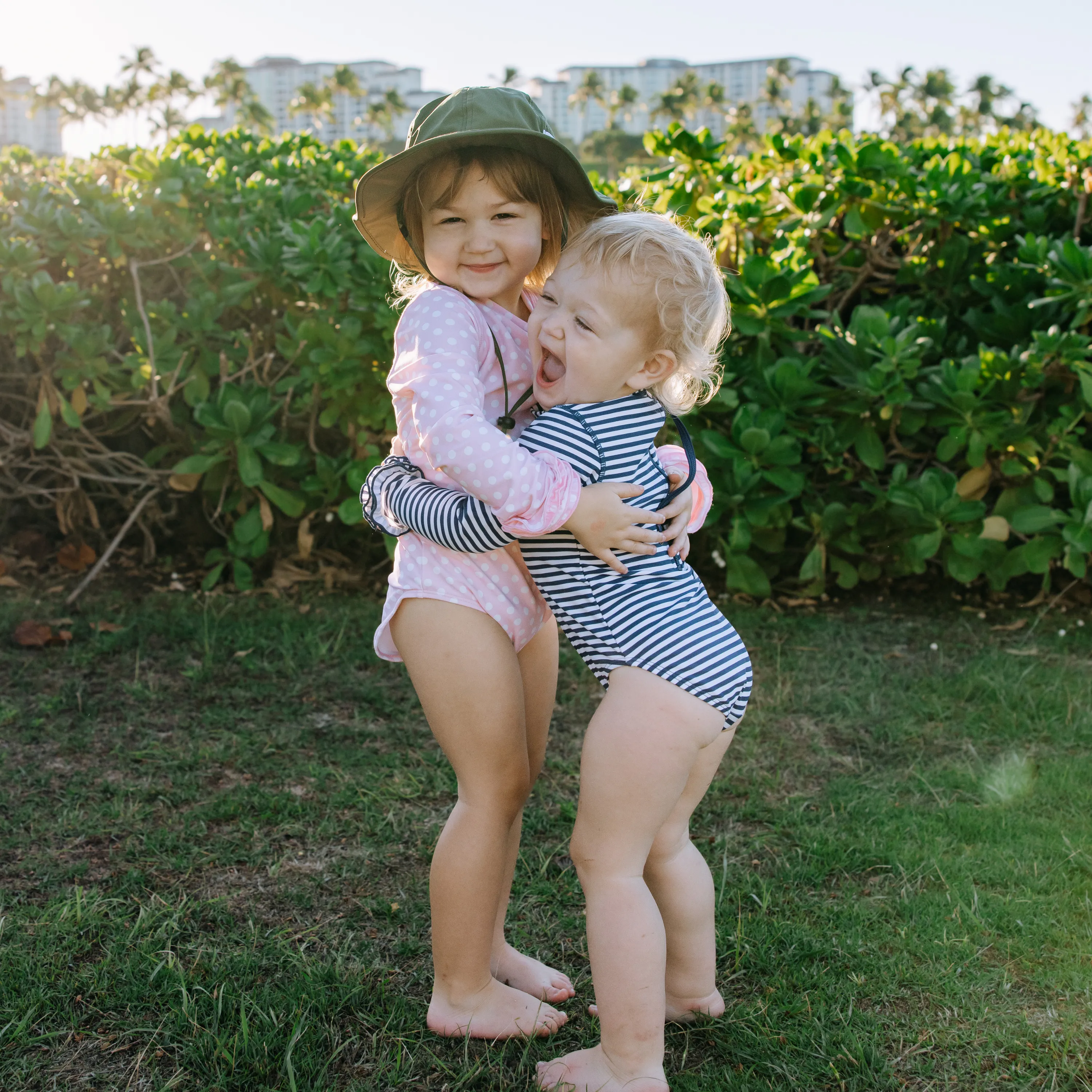 Kids Wide Brim Sun Hat "Fun Sun Day Play Hat" - Olive