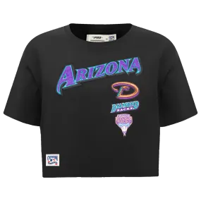 MLB ARIZONA DIAMONDBACKS RETRO CLASSIC WOMEN'S BOXY TOP (BLACK)