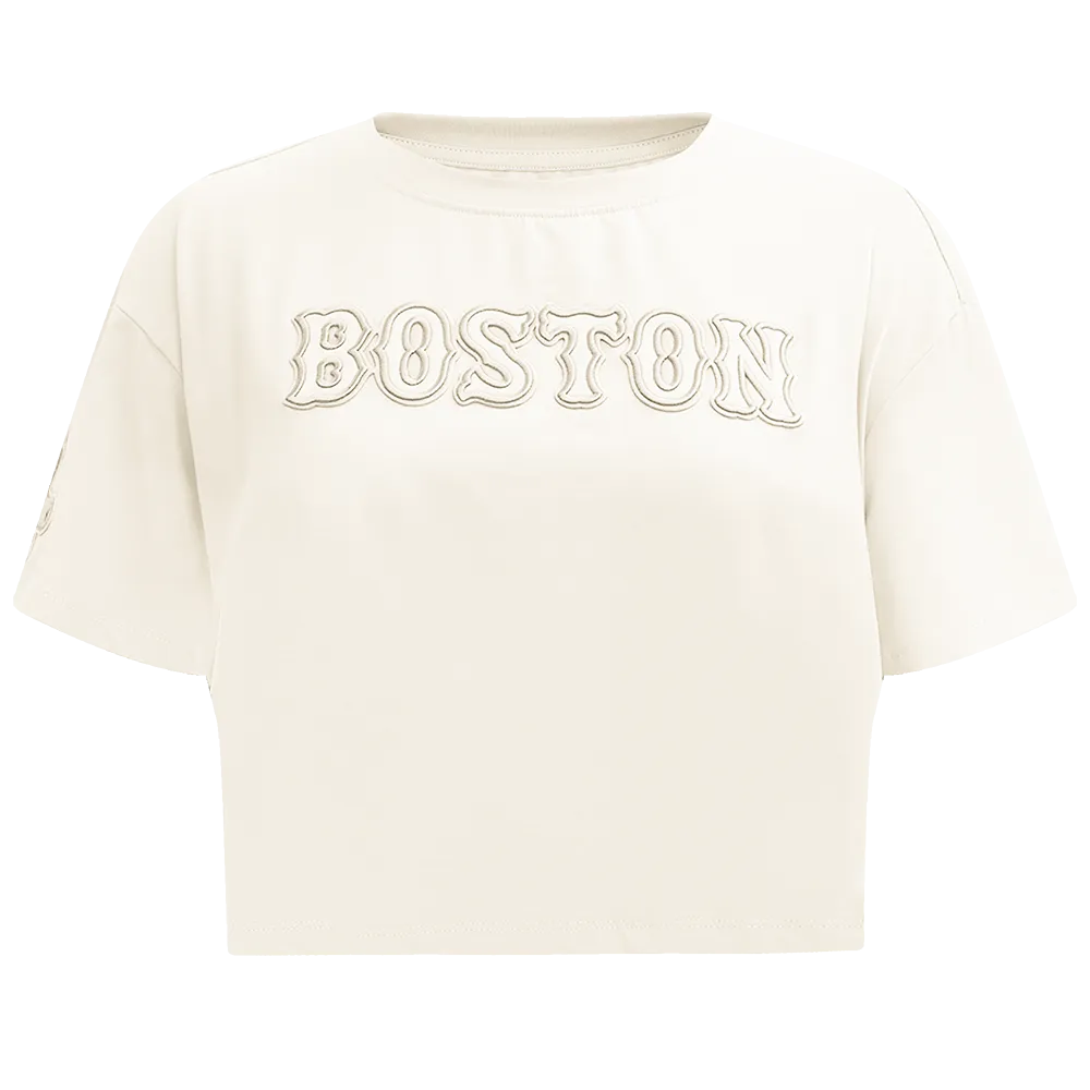 MLB BOSTON RED SOX NEUTRAL WOMEN'S BOXY TOP (EGGSHELL)