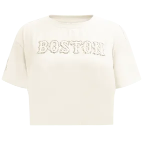 MLB BOSTON RED SOX NEUTRAL WOMEN'S BOXY TOP (EGGSHELL)