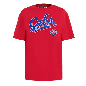 MLB CHICAGO CUBS SCRIPT TAIL WOMEN'S BF TOP (RED)