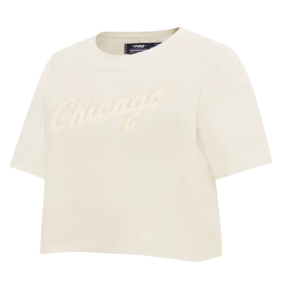 MLB CHICAGO WHITE SOX NEUTRAL WOMEN'S BOXY TOP (EGGSHELL)