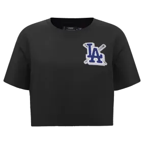 MLB LOS ANGELES DODGERS MASHUP WOMEN'S BOXY TOP (BLACK)