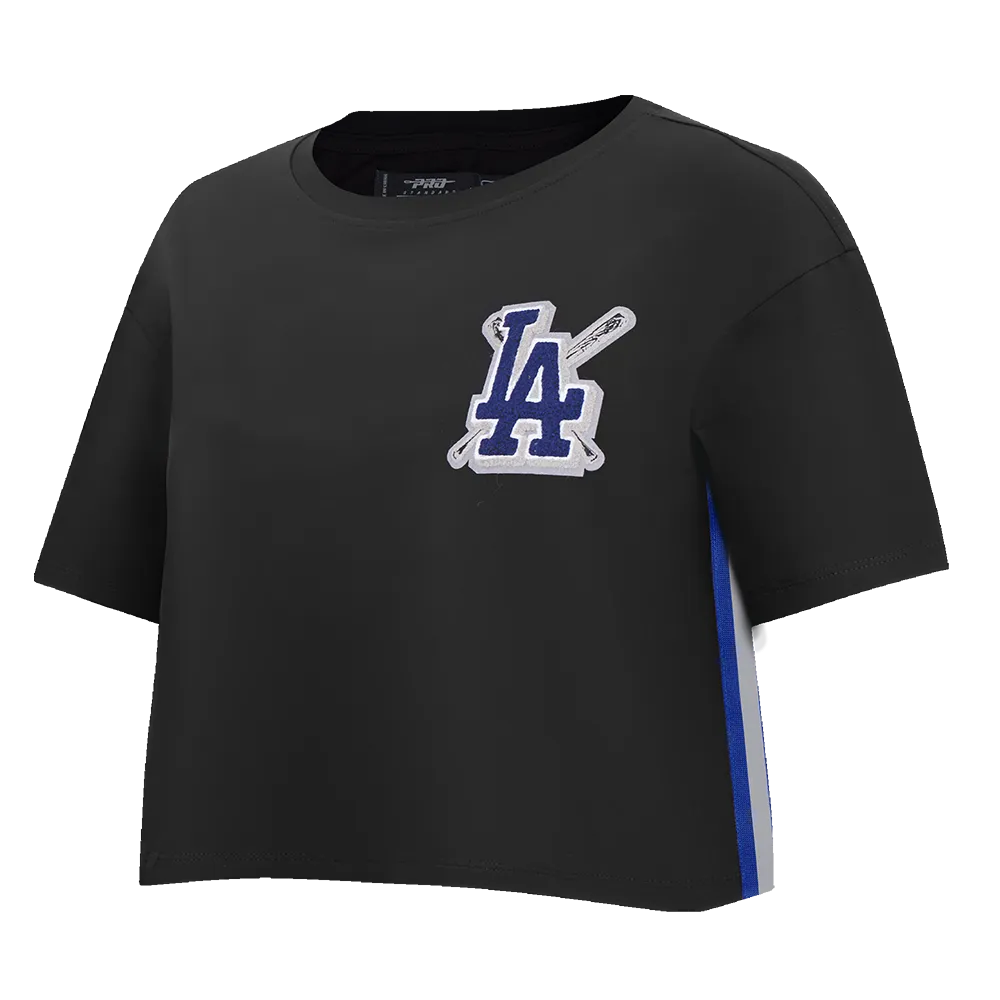 MLB LOS ANGELES DODGERS MASHUP WOMEN'S BOXY TOP (BLACK)