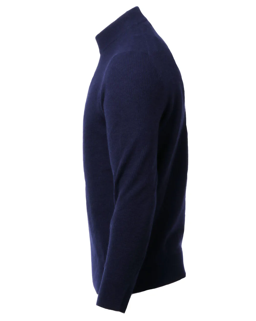 Navy Blue Cashmere Mockneck