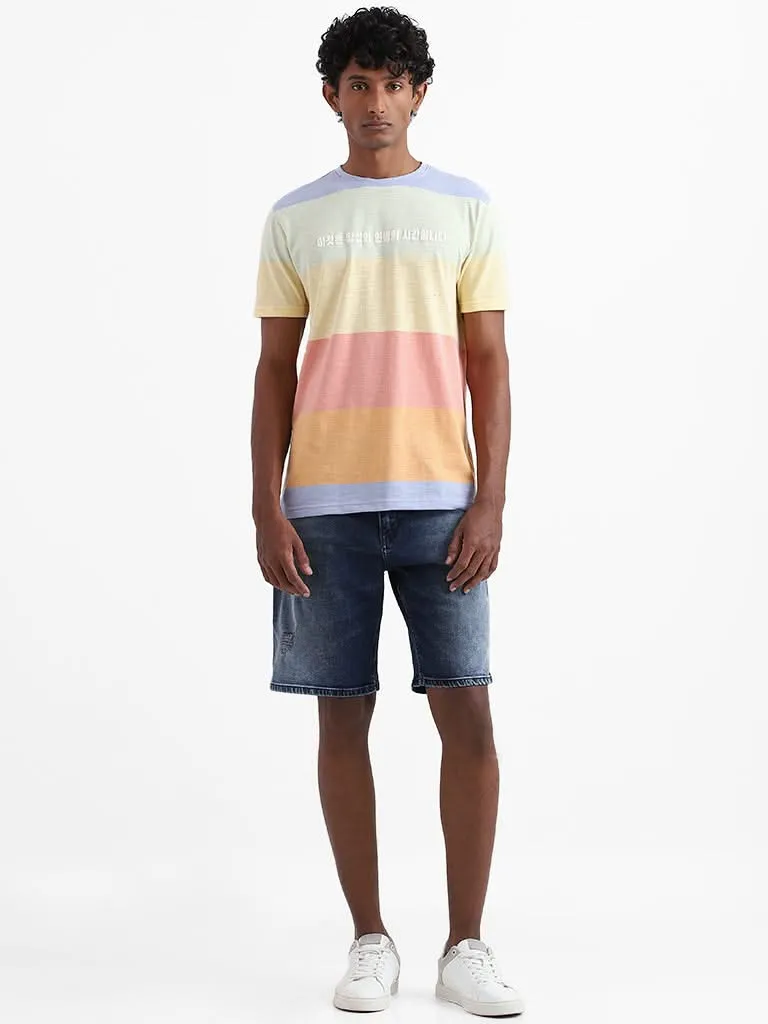 Nuon Multicolored Block Color Slim-Fit T-Shirt