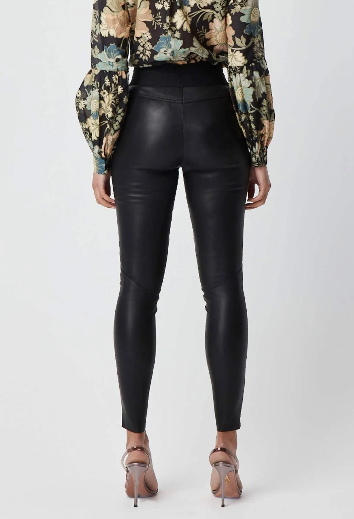 ONCE WAS SELINE STRETCH LEATHER PANT IN BLACK