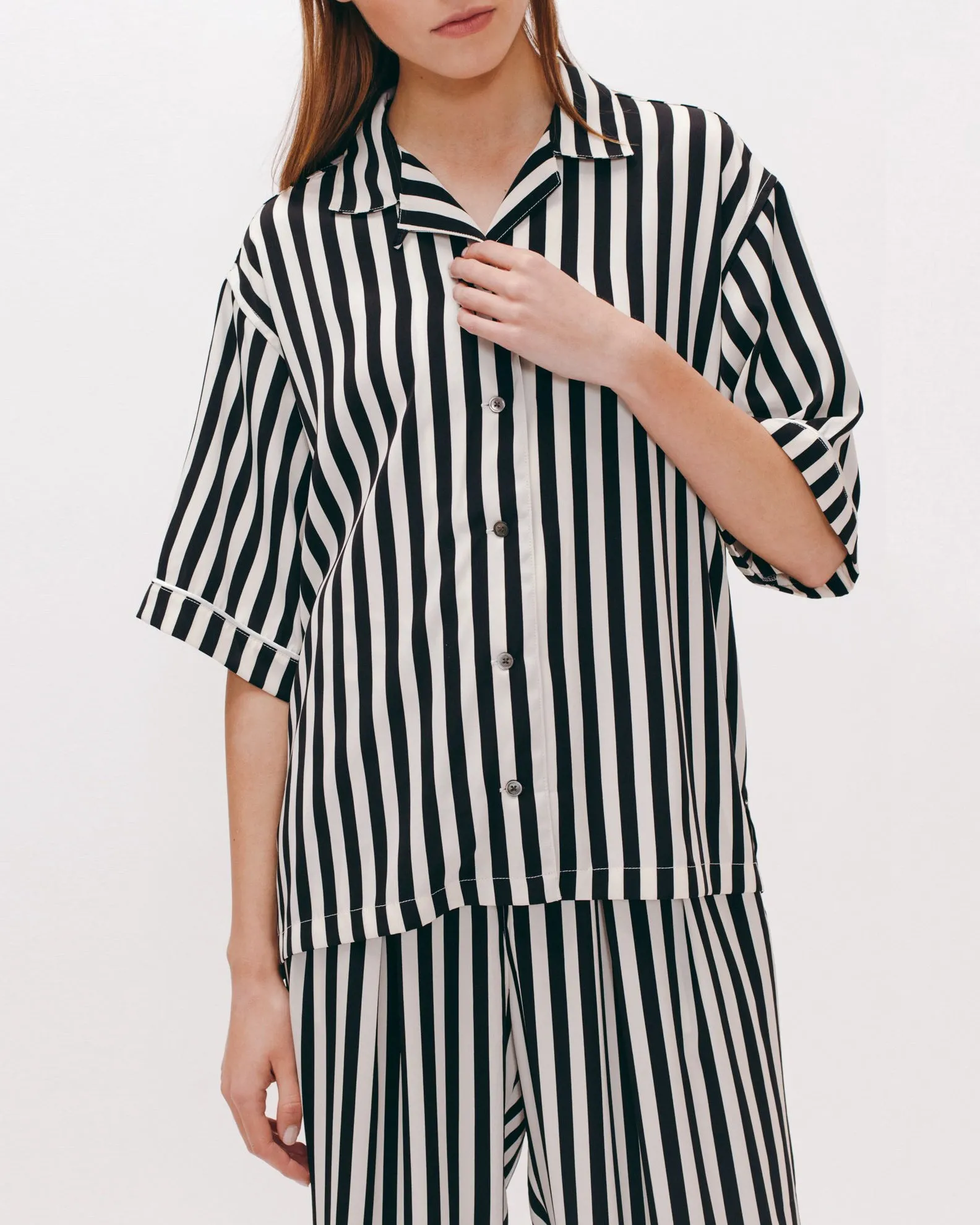 Pajama Shirt - Black Stripe